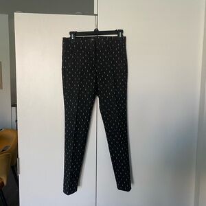 LOFT Black Pants with White Stitch Detail
